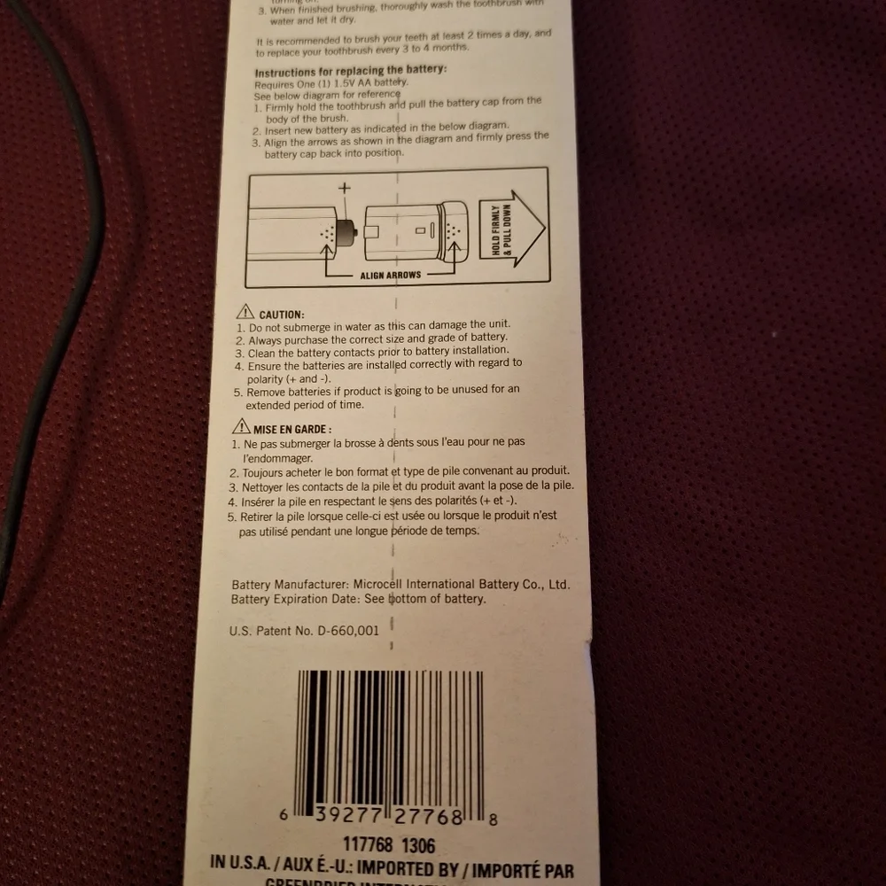 Battery power toothbrush